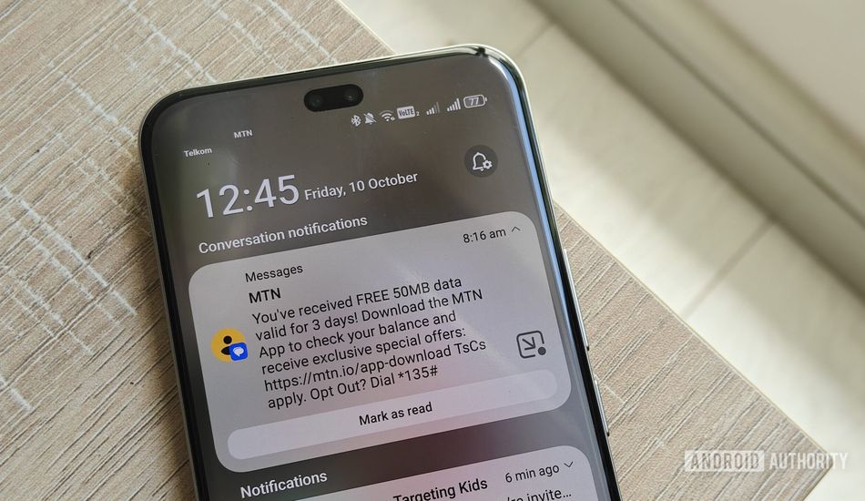 IU do Android - Notificações divididas